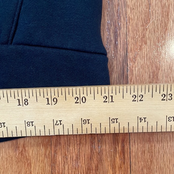 Adidas Mens Large Black Hoodie with Kangaroo Pocket White Stripes - Picture 9 of 13